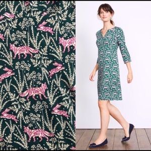 Boden Alexandra Emerald Night Field Fox Dress